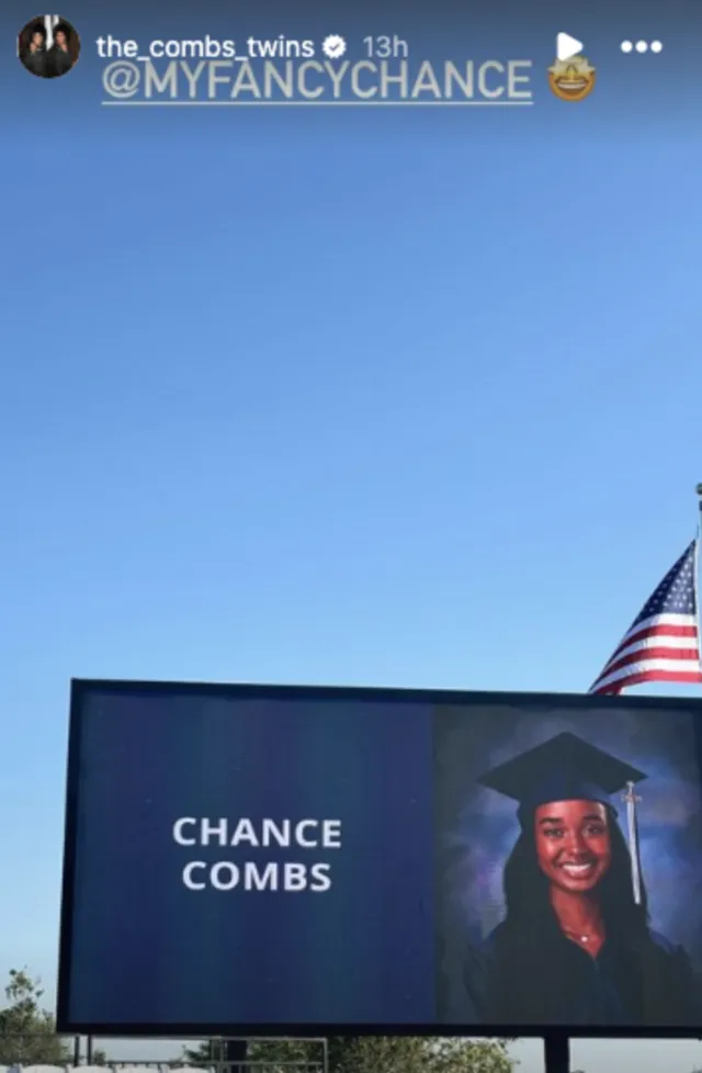 combs twins post on chance graduation